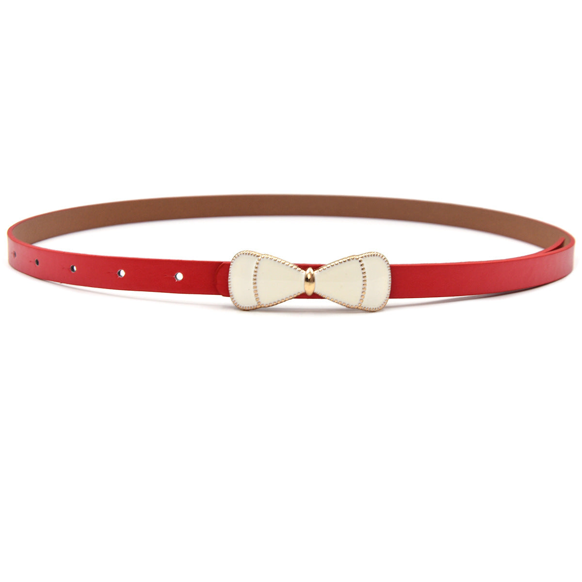 Bow plate buckle thin belt