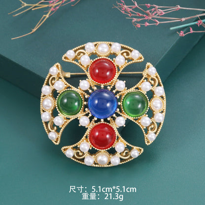 Medieval glazed bead brooch