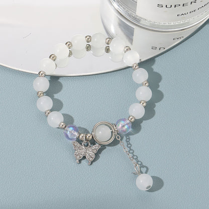 Cat's Eye Blue Moonlight Butterfly Bracelet