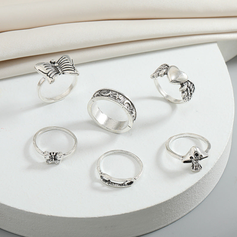 Butterfly Love Angel Wings 6 Piece Set Ring