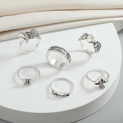 Butterfly Love Angel Wings 6 Piece Set Ring