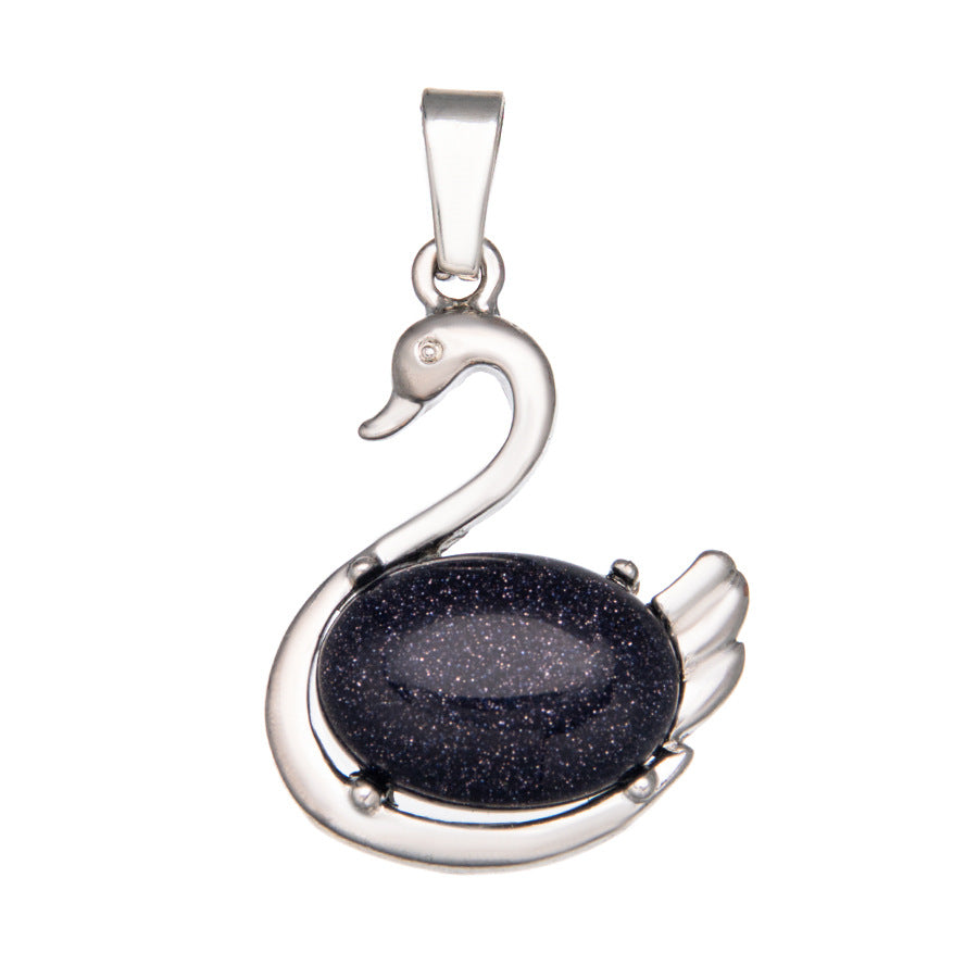 Crystal Swan Agate Pendant