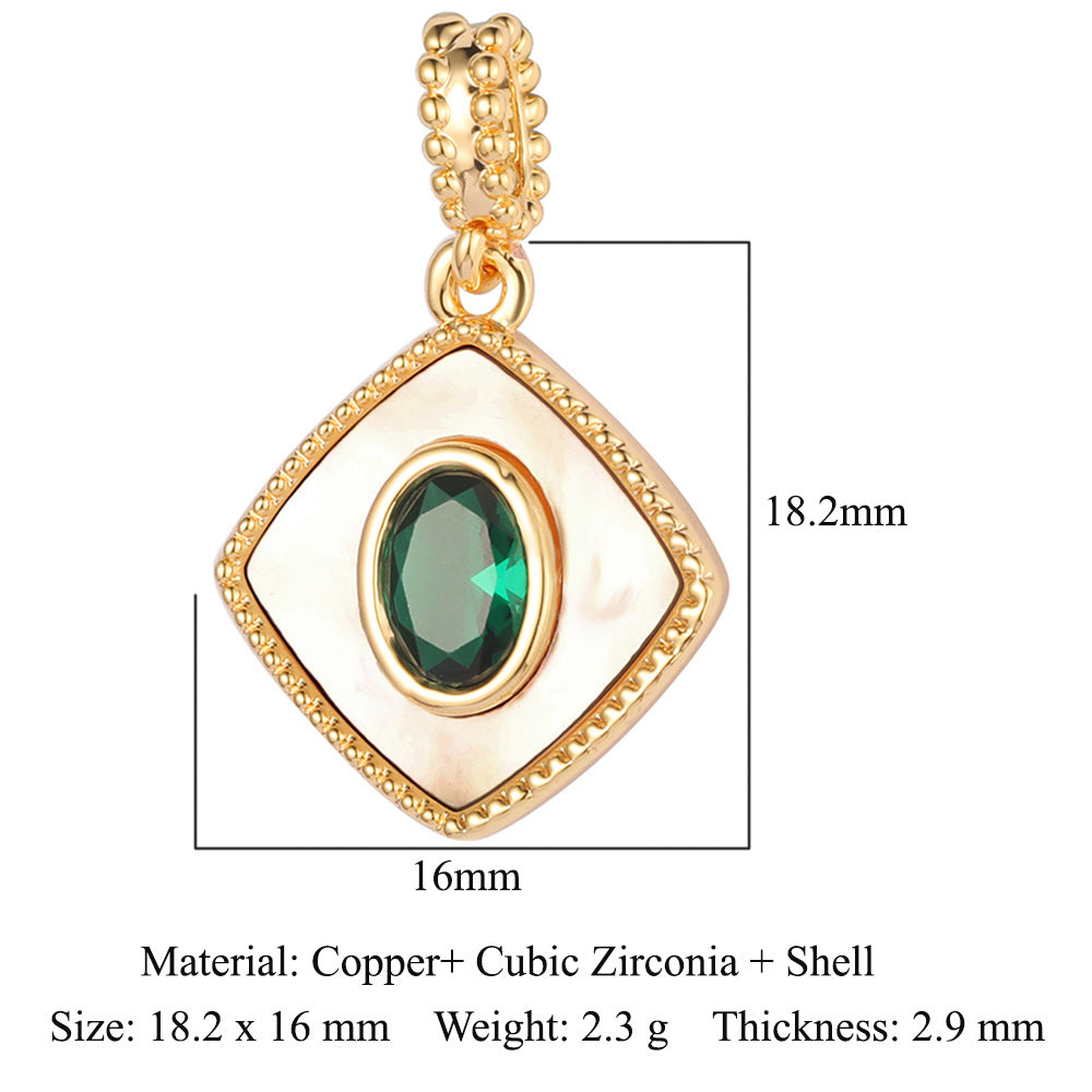 Shell Copper Zircon Necklace Pendant