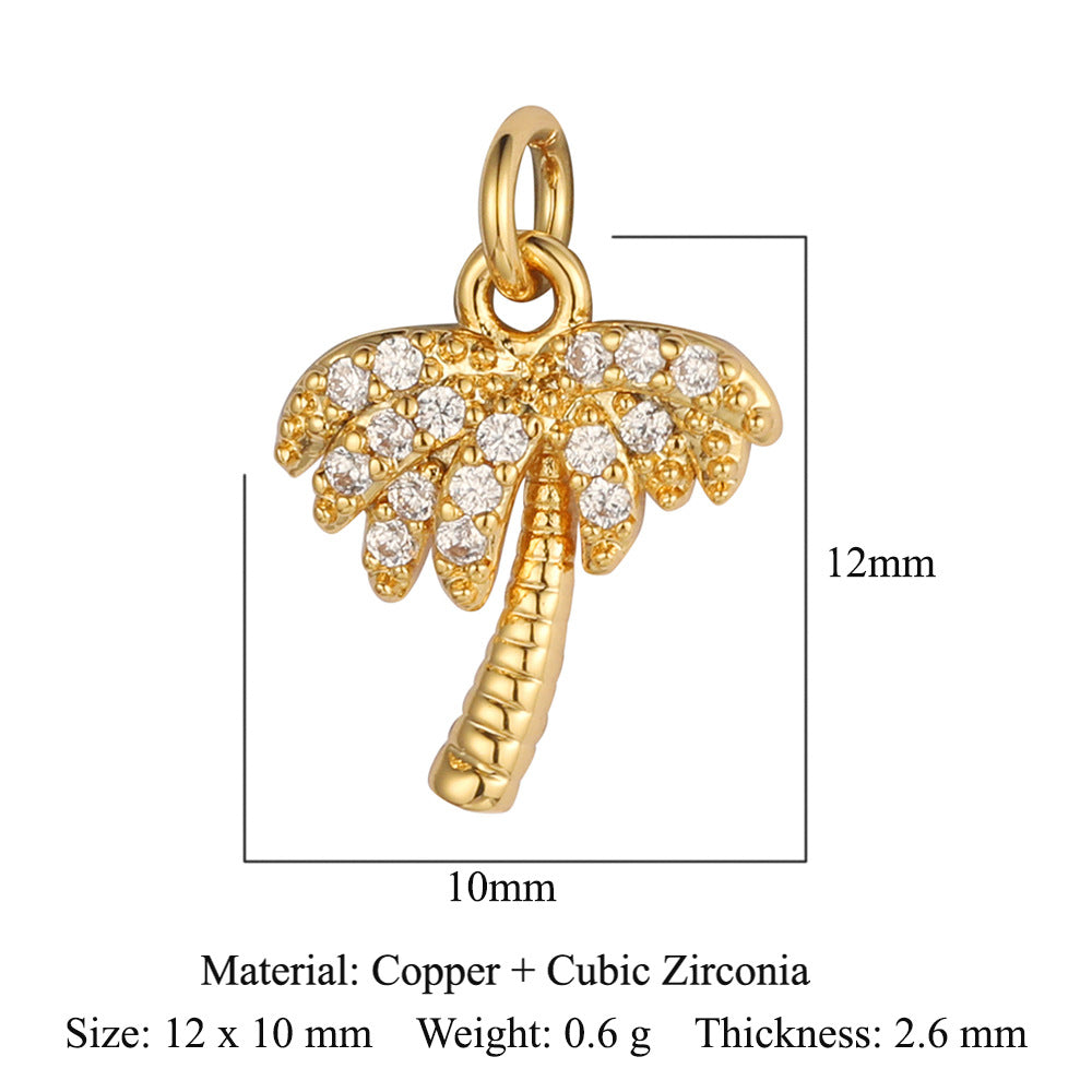 Copper Zircon Cocktail Necklace Bracelet Pendant