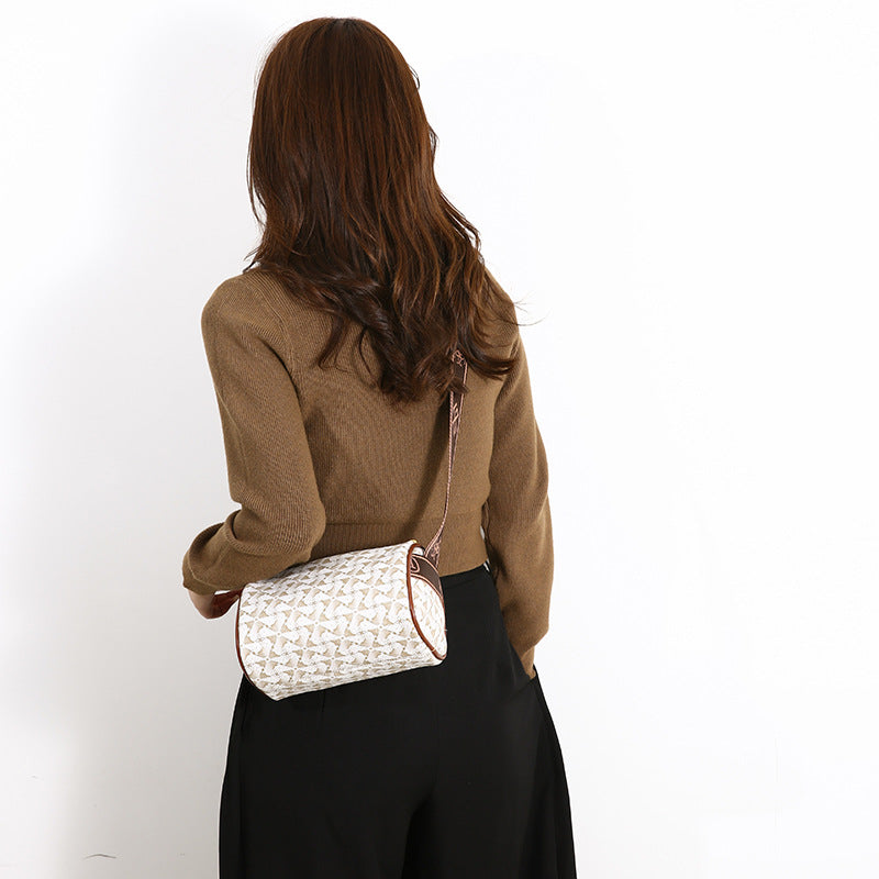 One shoulder crossbody cylinder bag