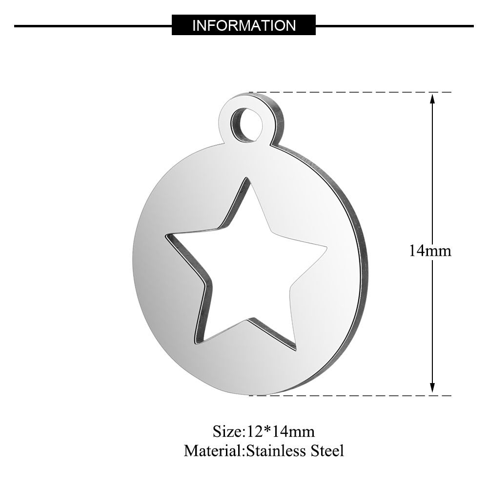 10 pcs/heart-packed sun yoga star moon pendant