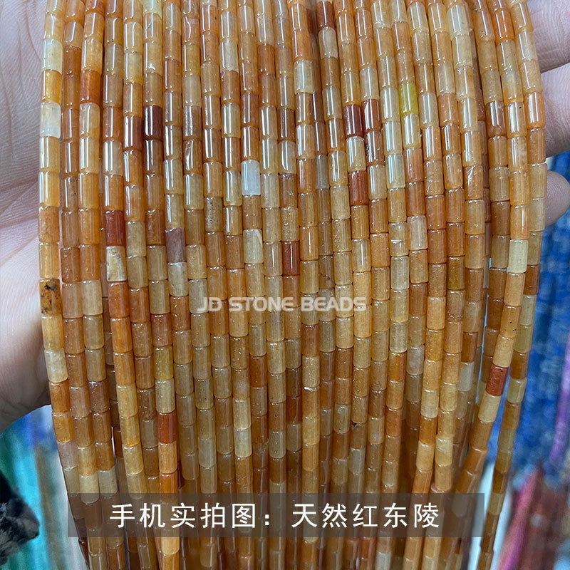 3 * 6Mm agate round tube loose beads