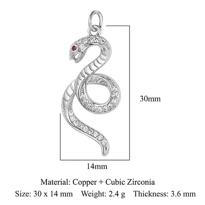 Butterfly Moon Rabbit Copper Zircon DIY Pendant