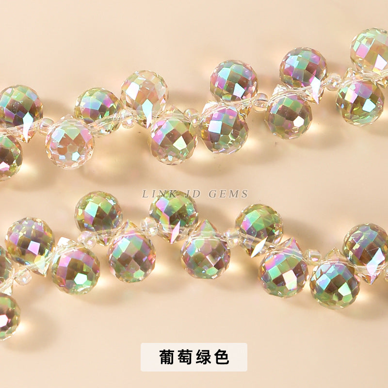 8-10Mm colorful faceted crystal droplet-shaped loose beads