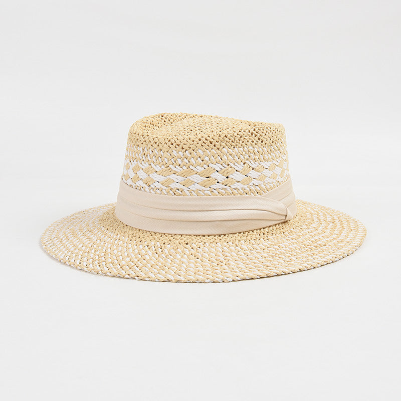 Handwoven Hat Women's Beach Vacation Fashion French Colorblock