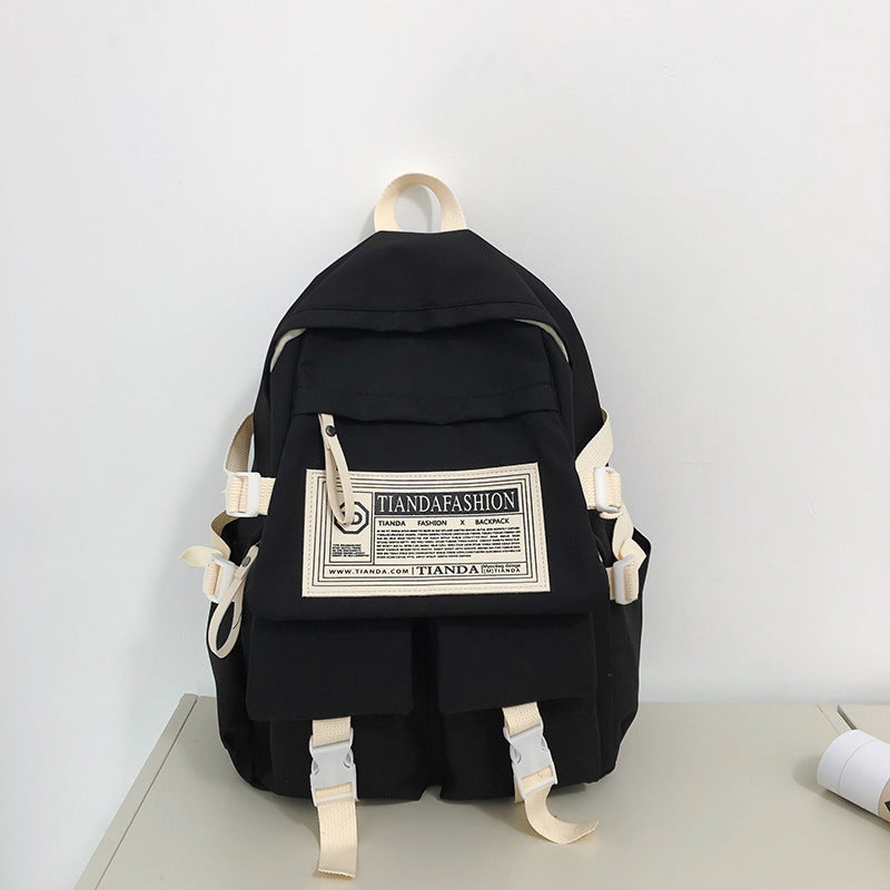 Student schoolbag couple backpack