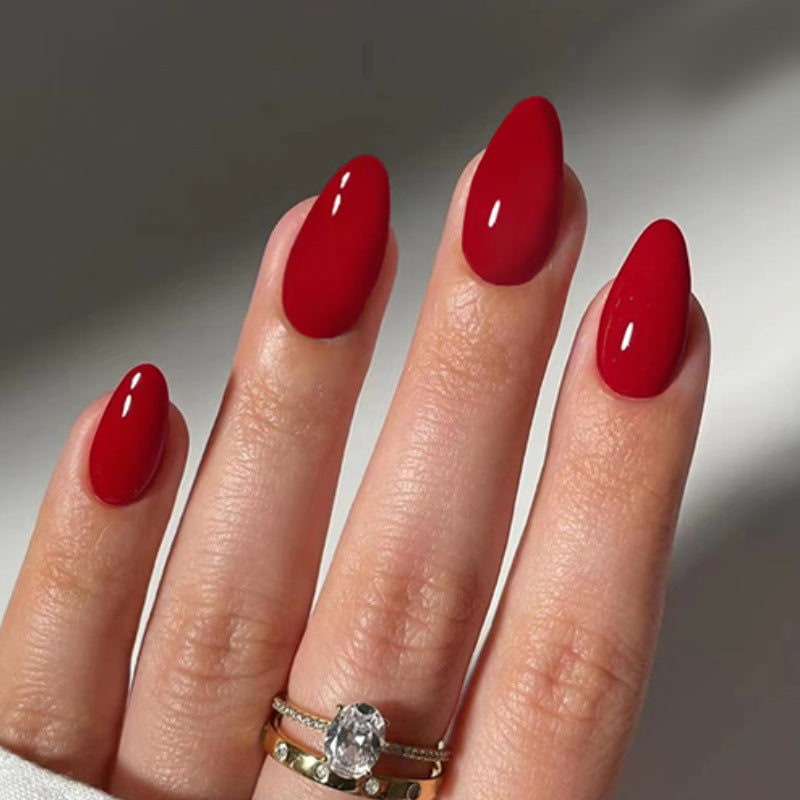 Minimalist Red Detachable Fake Nails