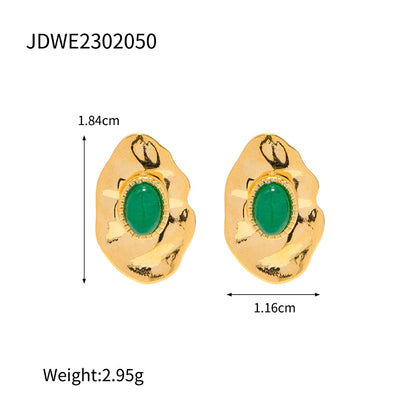 Pendientes geométricos de esmeralda 