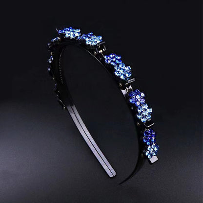 Plum blossom rhinestone broken hair headband