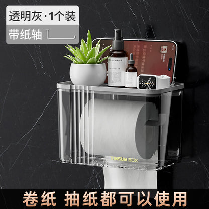 Wall-Mounted Tissue Box, Transparent for Paper Towels