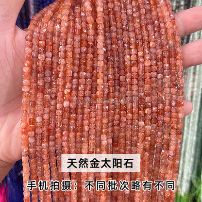 4Mm crystal agate square loose beads