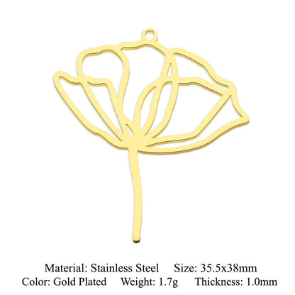 5 pcs/pack Lotus titanium steel pendant yoga pendant