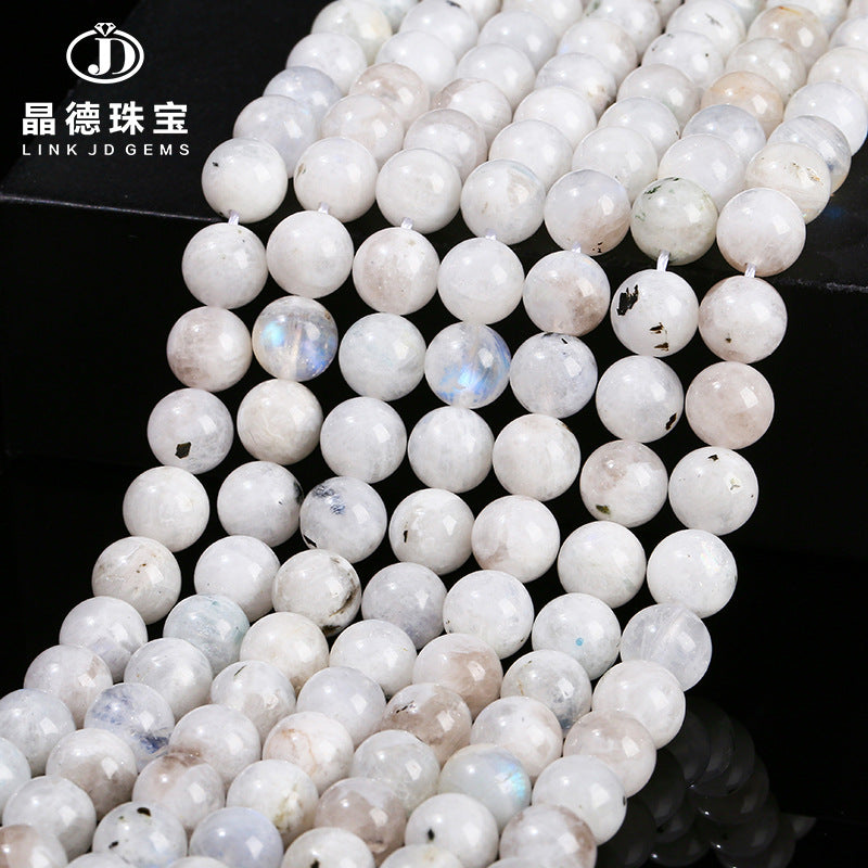 3A Natural Indian Material Blue Moonstone Round Beads Loose Beads