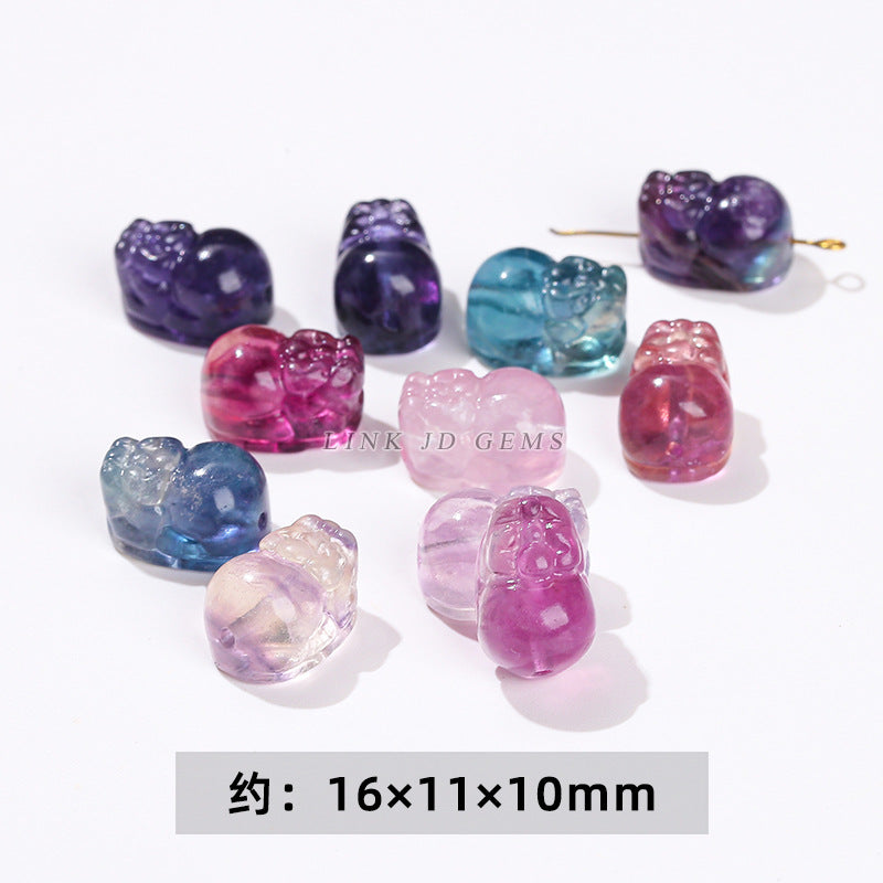 Natural color fluorite small carving