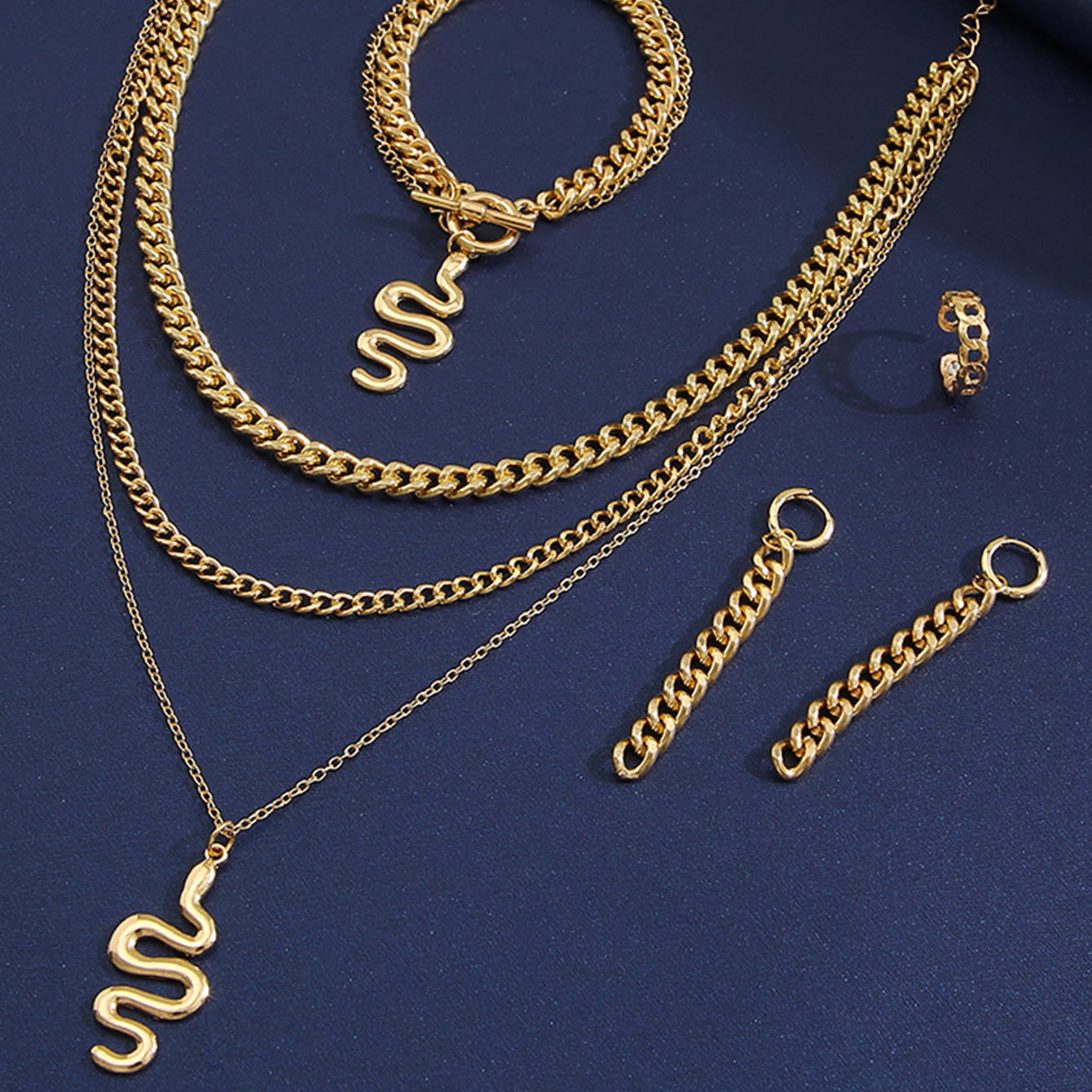 Snake jewelry set of four