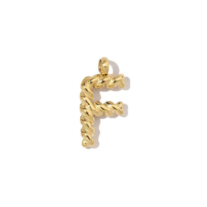 18k real gold titanium steel 26 letter necklace pendant