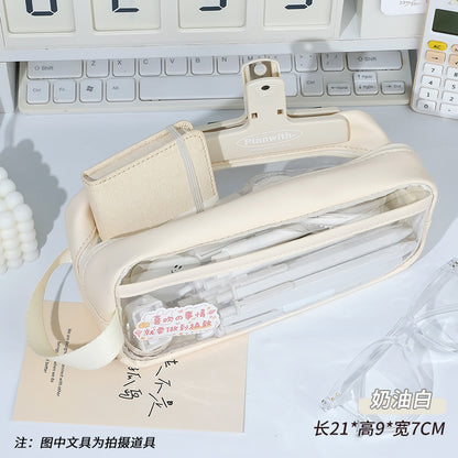 Transparent Large Capacity Pencil Case, Minimalist