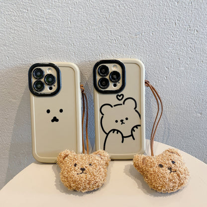 Puff Case iPhone15 Pro 12 Cute Bear Emoji Full Shockproof Cover