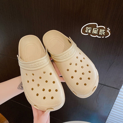 Baotou hole shoes women step on shit soft soles