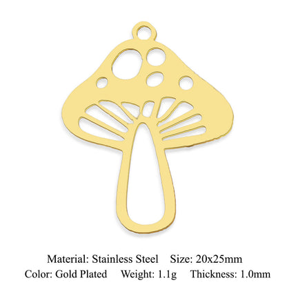 5 pcs/titanium-covered steel DIY sunrise love mushroom pendant.