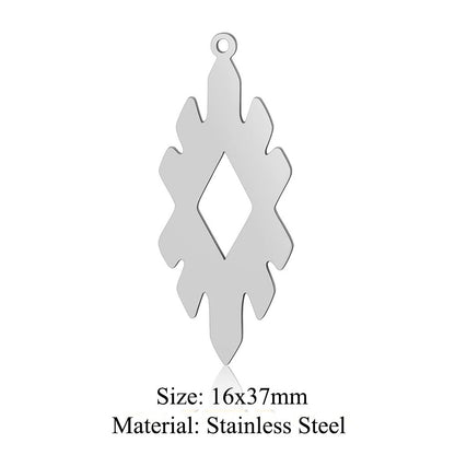 5 pcs/pack triangular titanium steel pendant with pattern