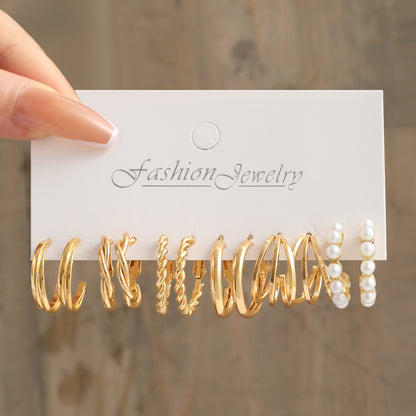 High-end earring set 6-piece set