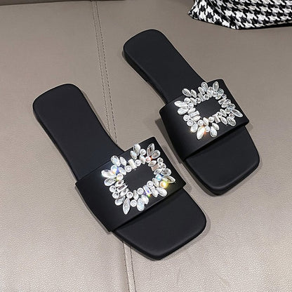 Fashion high-end rhinestone slippers