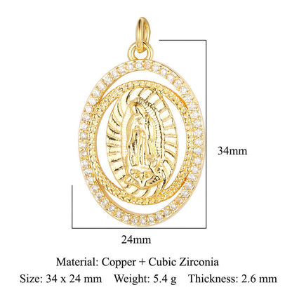 Virgin of the Cross Copper Zircon Shell Necklace Bracelet Pendant