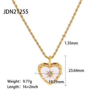 Transparent Zirconia Heart Pendant Necklace