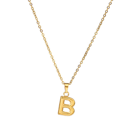 26 letter stainless steel necklace