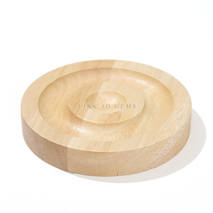 Wooden bracelet display plate round