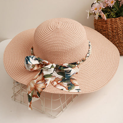 Sun Hat Women Summer Travel Wide Brim UV Beach Vacation Fashion Versatile