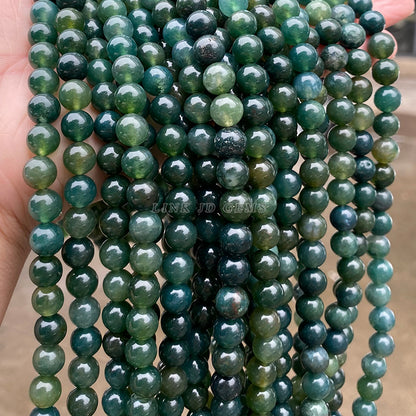 Pulsera de cuentas redondas de ágata verde con cuentas sueltas de ágata natural 5A 