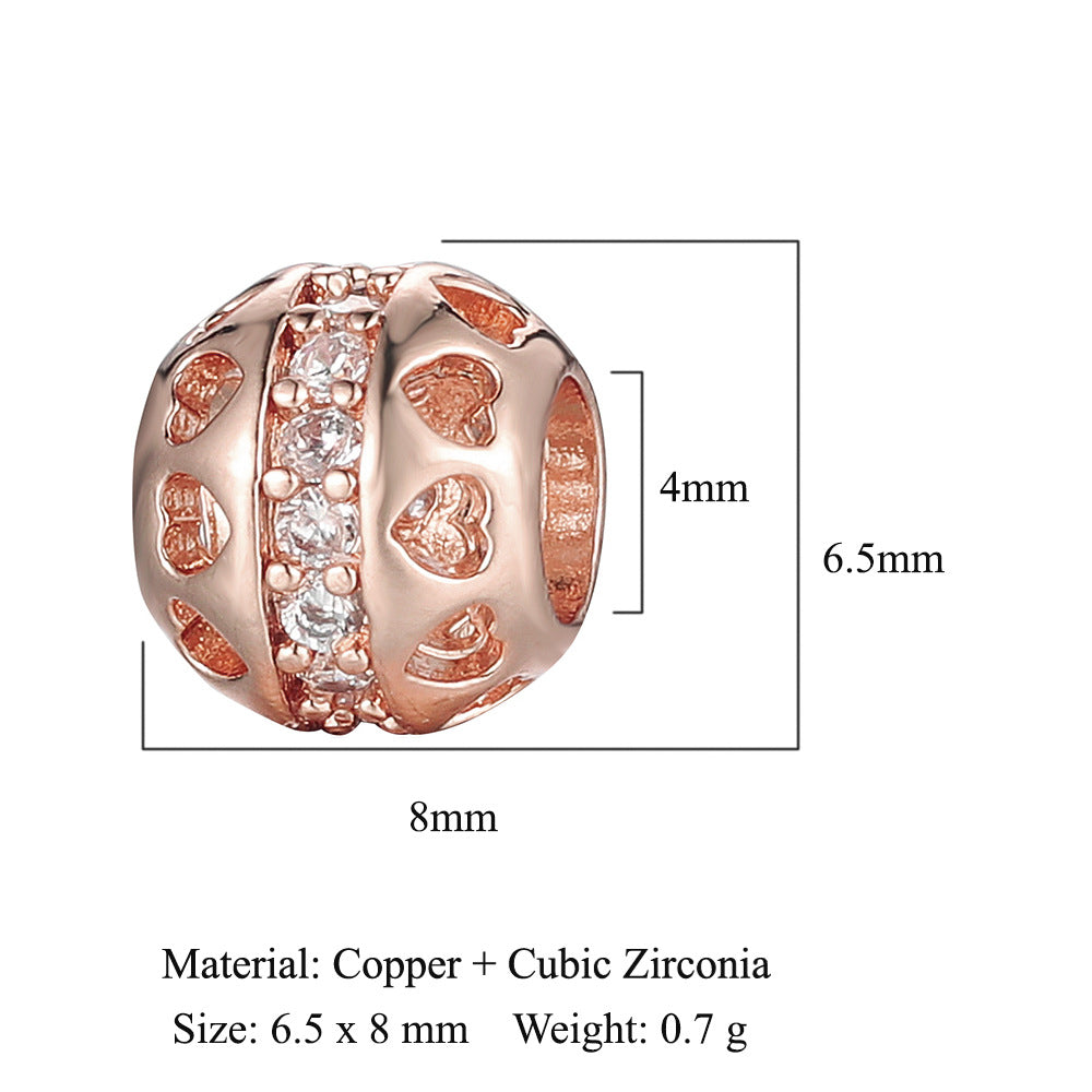 Buddha head skull copper zircon spacer beads