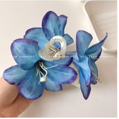 Three-dimensional lily temperament grab clip simulated flower hairpin