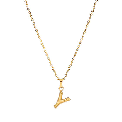 26 letter stainless steel necklace