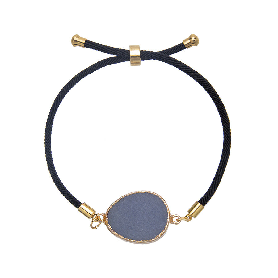 Crystal Agate Gold Plated Agate Adjustable Bracelet