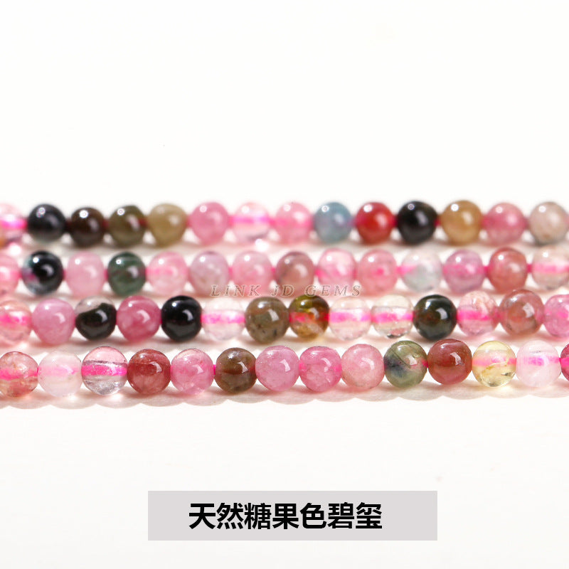 3Mm Natural Crystal Colorful Tourmaline Beads Loose Beads