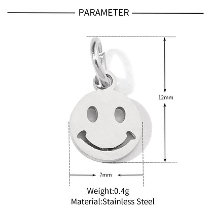 20 pcs/bag star love smiley face titanium steel DIY pendant