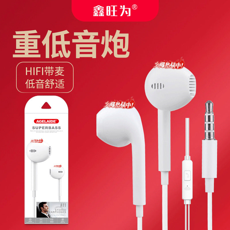 Auriculares con cable Android Apple Huawei Honor con micrófono Bass 