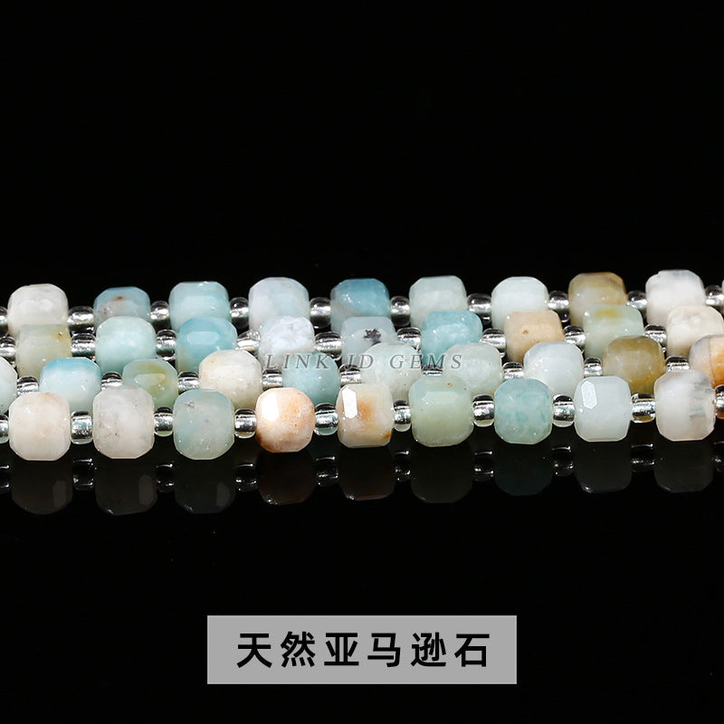 6/8Mm crystal agate jade cube loose beads