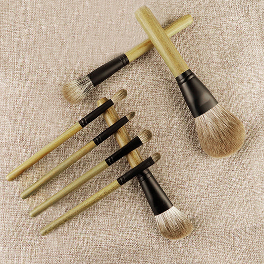 Green Sandalwood 7-Piece Blue Fox Hair Makeup Brush Set