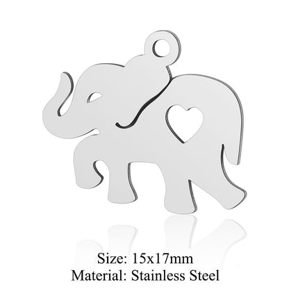 5Pcs/bag Cat Elephant Titanium Steel Pendant Dog Paws