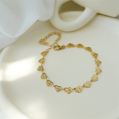 Love hollow gold plated bracelet