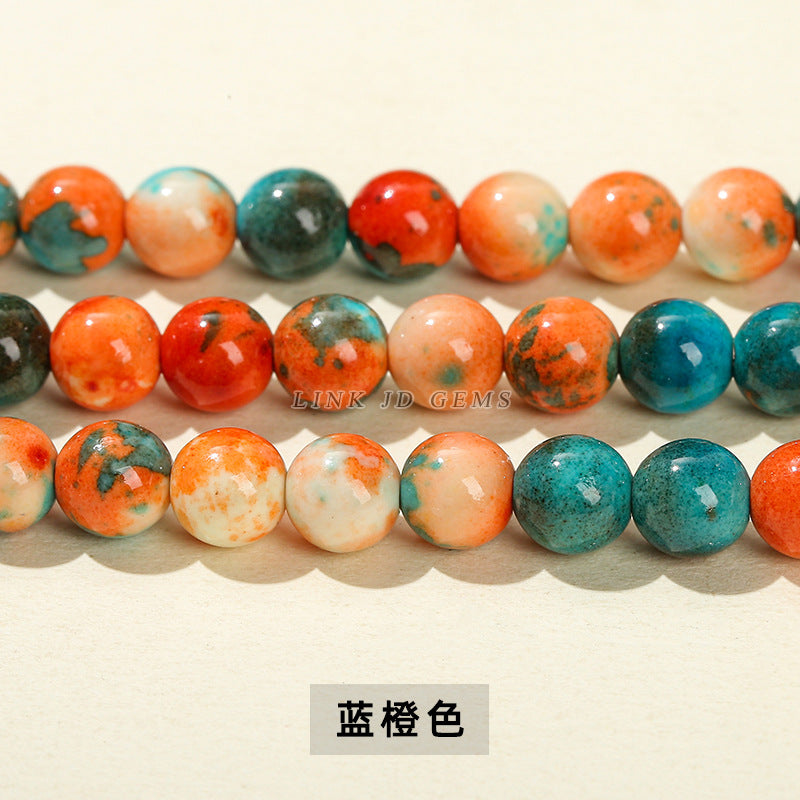 Synthetic color rain color stone loose beads jade beads